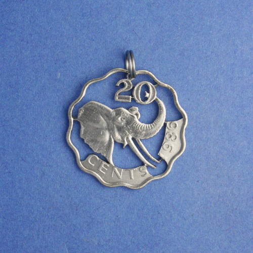 20 Cents <br> <br> Afrikanischer Elephant <br> <br> Silberfarben <br> <br> ø 25 mm <br> <br> Teildetailausführung 105 €