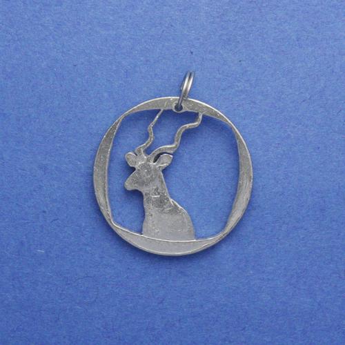 2 Rand <br> <br> Südafrikanisches Kudu <br> <br> Silberfarben <br> <br> ø 23 mm <br> <br> Standardausführung 70 €