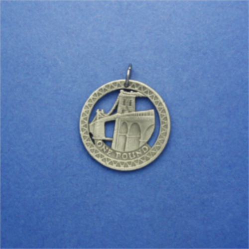 Großbritannien 1 Pound <br> <br> Menai Bridge in Wales <br> <br> Messingfarben <br> <br> ø 22.5 mm <br> <br> Standardausführung 60 €