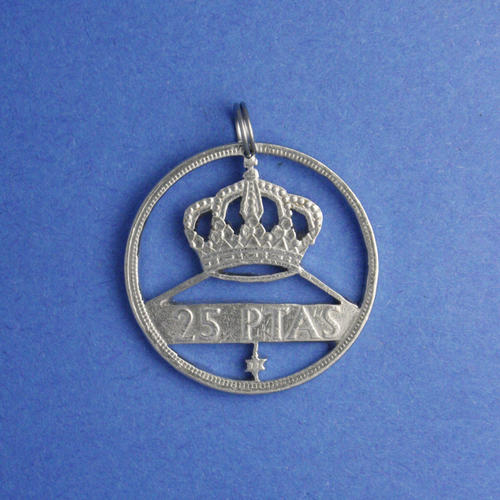 25 Pesetas <br> <br> Königskrone <br> <br> Silberfarben <br> <br> ø 26.5 mm <br> <br> Standardausführung 55 €