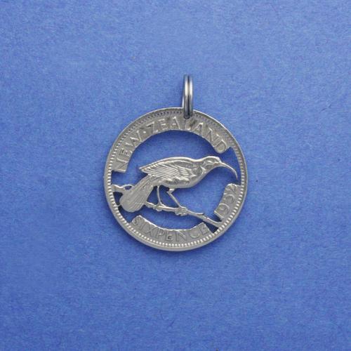 6 Pence <br> <br> Lappenhof, heiliger Vogel der Maori <br> <br> Silber <br> <br> ø 19.2 mm <br> <br> Standardausführung 90 €